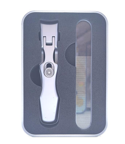 German Heavy Duty Nail Clippers for Thick Toenails, Ultra Sharp Toenail Clippers with Catcher, Heavy Duty Toenail Cutter with Storage Box, Free Nail File Included (Silver) - color: Silver