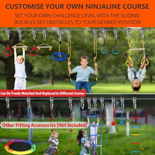 Kids Climbing Rope Swing with Platform Discs | Outdoor Tree Rope Ladder, Indoor Backyard Playground, Heavy Duty Tree Mount, Ninja Course Accessories - size: Ladder