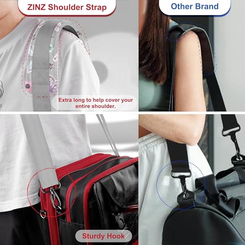 ZINZ 75" Shoulder Strap with Fixed Pad and Dual Balanced Buckles，Butterfly - color: Butterfly