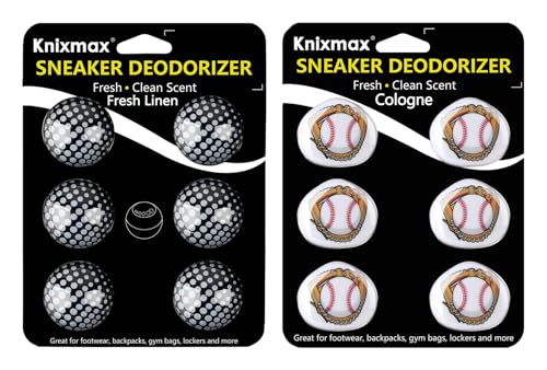 Knixmax Sneaker Deodorizer Shoe Odor Eater Balls Gym Bag Freshener 12 Packs