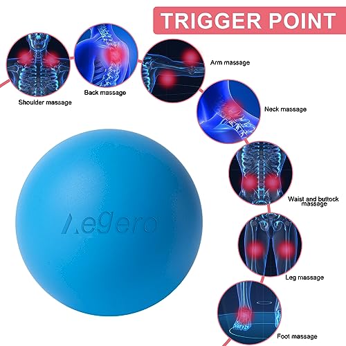 Massage Lacrosse Balls for Myofascial Release (2Pack, Rose Red and Purple) | Yoga Deep Tissue Massage,Trigger Point Therapy and Foot Plantar Fasciitis,Muscle Soreness Massager Ball - color: Rose Red/Purple