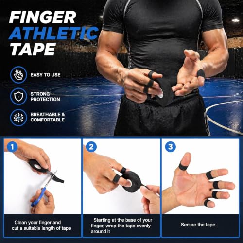 10 Rolls Athletic Finger Tape,450FT Strong Sticky Climbing Tape | Adhesive Finger Support Tapes,Rock Tape Wrap,Athletic Tape for Sports,Hand Grip Tapes,Golf Tape,Volleyball Essentials