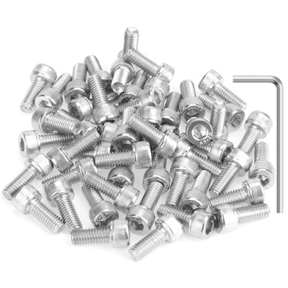 HELIFOUNER 50 Pieces M5 x 12mm, Thread Pitch 0.8mm, 304 Stainless Steel (18-8) Hex Socket Head Cap Screws, Fully Threaded - size: M5 x 12mm