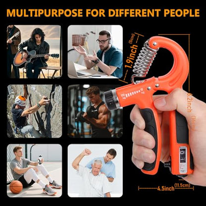 JKSHMYT Grip Strength Trainer Kits (5 Pack), Adjustable Resistance Forearm Strengthener, Hand Gripper Strengthener for Muscle Building