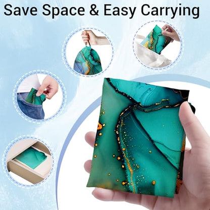Gymnastics Grip Bag Lightweight Small Drawstring Grip Bags for Gymnasts - color: Marble Art-green