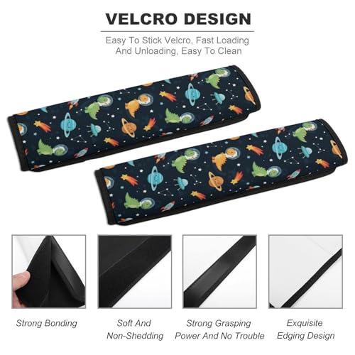 2 Pack Breathable Car Seat Belt Pad for Child, Stroller Pushchair High Chair, Cartoon Dinosaur Planet Space Neck Strap Covers, Neck and Shoulder Support - color: Pattern 1200