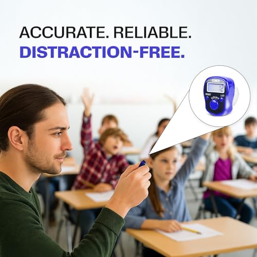 CINCY Clicker Counter with LED for Day & Night Use - Instant Reset, Accurate & Quiet, Long Battery Life - for People, Laps, Pitch, Golf, Baseball, Fish Counting, for Prayer, Everyday Prayer – 1 Pack - color: Blue