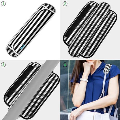 ZINZ Universal Shoulder Pad with Ultra Thick Cushion for Bag Luggage Bag Crossbody, Plus Long & Anti-Slip & Breathable,Black & White Stripes - color: Black & White Stripes