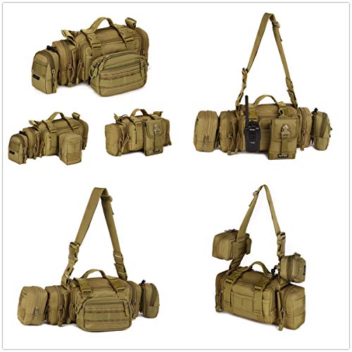 Utility 3P Military Tactical Duffle Waist Bags MOLLE Assault Shoulder Backpack Multifunction EDC Pouches Heavy Duty Fanny Packs (Army Green) - color: Army Green