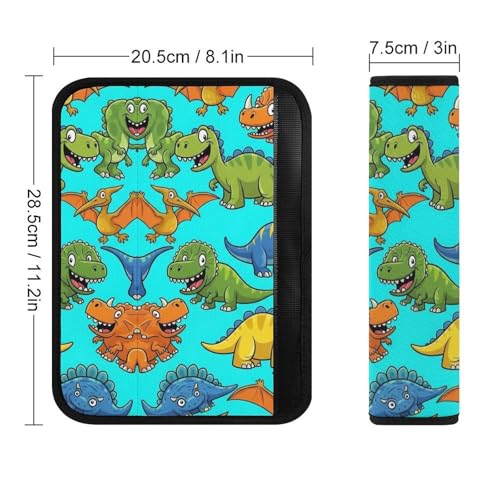 Universal Soft and Comfortable Seat Belt Shoulder Pad for Adult Use, Most Cars, 1 Pair Dinosaurs Harness Pads Strap Anti-Slip Pad - color: Pattern 1087