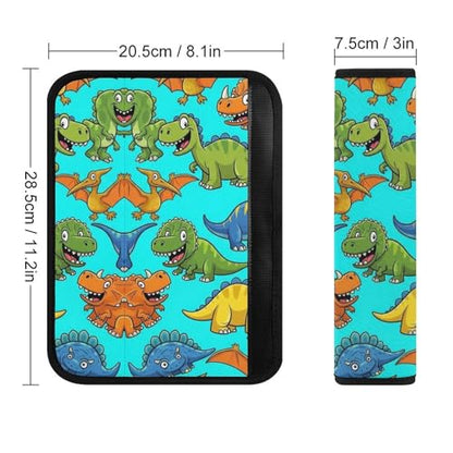 Universal Soft and Comfortable Seat Belt Shoulder Pad for Adult Use, Most Cars, 1 Pair Dinosaurs Harness Pads Strap Anti-Slip Pad - color: Pattern 1087