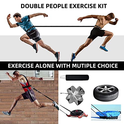 Sled Harness, Adjustable Speed Tire Pulling Belt for Working Out | Strength and Agility Training Equipment, Physical Training Rope Football Exercise Set for Outdoor Indoor Men and Women - size: 6.6FT