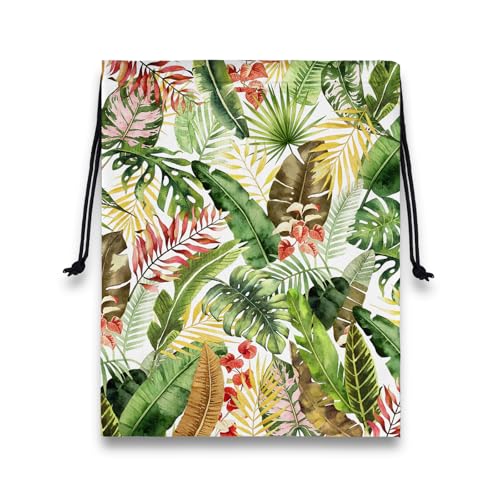 Botanical Palm Gymnastics Grip Bag Small Gym Storage Pouch for Gym - color: Green Tropical Leaf, size: 12"(H)*9.25"(W)