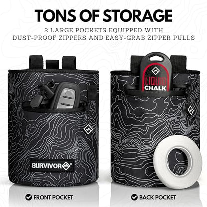 SURVIVOR Chalk Bag + 150ML Liquid Chalk Bundle