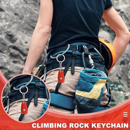 Wonderjune Rock Climbing Keychain Valentine's Birthday Gift Climbing Accessories for Climbers Friends Women Men Hiking Lover - color: Red