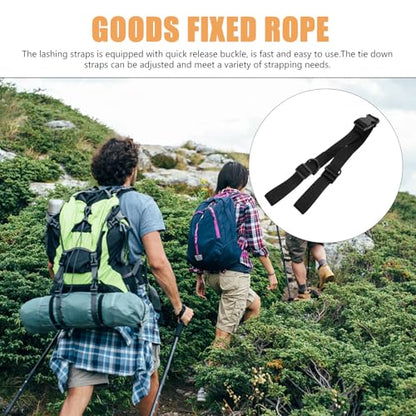 2pcs Adjustable Heavy Duty Webbing Tie-Down Straps with Quick Release Buckle for Tent Securing, Cargo Lashing, Backpack and Yoga Mat Bundling