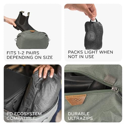Peak Design Shoe Pouch, Eclipse, Ultralight Travel Organizer Bag for Shoes or Other Items, Weatherproof Shell, Packs into Itself, Fits 1–2 Pairs of Shoes, Works with Peak Design Travel Bags