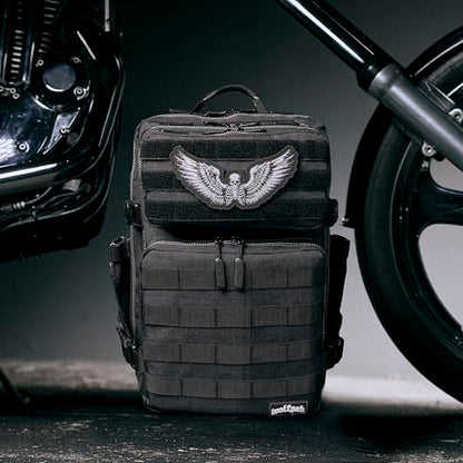 WOLFpak 35L Athletic Gym Backpack - Durable 1000D Waterproof Oxford Material with MOLLE Webbing, Laptop Pocket - color: Deathwing