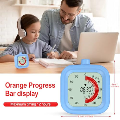 Digital Visual Timer for Kids 12hours Countdown countup Kitchen Timer Student Timer Gym Timer (Pink) - color: Pink