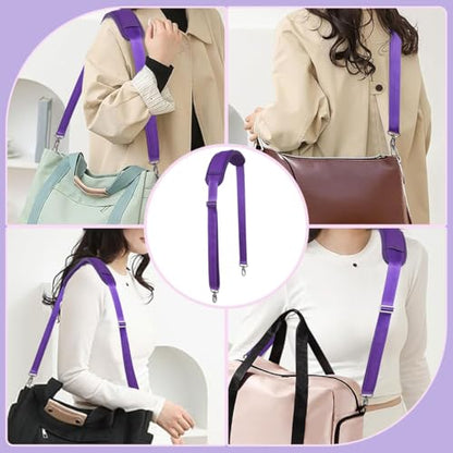 60 Inch Shoulder Strap for Bag with Removable Ultra-Thick Pad | 60" Shoulder Strap with Removable Thick Pad,Adjustable Buckles and Metal Hooks, for Briefcase/Laptop/Messenger/Luggage Bag - color: Purple