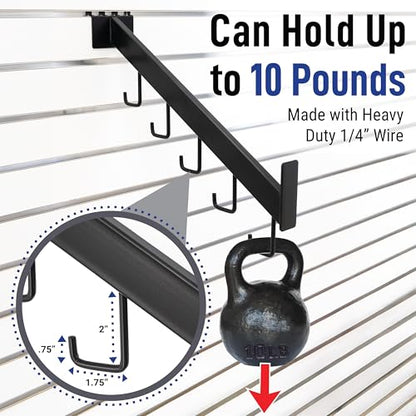 5-Hook Gig Bag Waterfall Display Attaches to Slatwall & Pegboard, Used for Displaying Clothing, Accessories, and Housewares (Quantity 1) (1, Black)