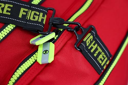 Lightning X Products Fireman Premium 3XL Firefighter Rescue Step-In Turnout Fire Gear Bag With Shoulder Strap & Helmet Pocket (Red) - color: Red