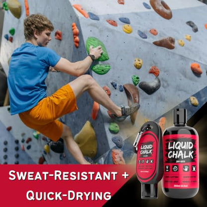 PowerGrip Liquid Chalk Kit Gym Chalk for Weight Lifting, Rock Climbing, Pole Grip, Bouldering, Powerlifting, Ball, Gymnastics, Sports, and Workout- Cheer (250ml + 50ml Kit)