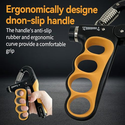 Sutekus Hand Grip Strengthener with Digital Counter, Ergonomic Grip Strength Trainer for Athletes, Musicians, Forearm Exercise & Physical Therapy