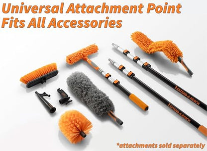 5-8 ft Long Telescopic Extension Pole // Multi-Purpose Extendable Pole with Universal Twist-on Metal Tip // Lightweight and Sturdy // Best for Painting, Dusting and Window Cleaning - size: 8 feet