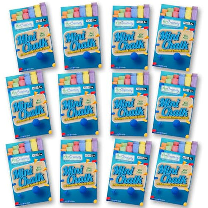 ArtCreativity 144 Count Mini Chalk Sets for Kids (12 Boxes) Non-Toxic Summer Art and Craft Supplies - Small Individual Chalk Packs in Bulk for Classroom Gifts, School Supplies, and Summer Party Favors - style: 12 Boxes