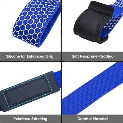 Weight Lifting Straps for Weightlifting, Lifting Wrist Straps Gym, Deadlift Strap, Anti Slip Silicone Weightlifting Strap Men Women Powerlifting, Strength Training - color: Blue, size: 1 Pair
