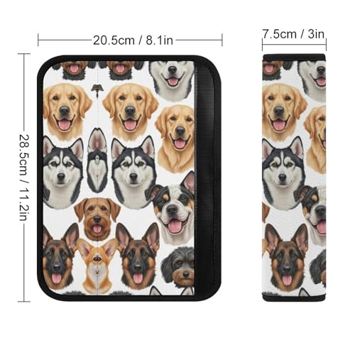 Universal Soft and Comfortable Seat Belt Shoulder Pad for Adult Use, Most Cars, 1 Pair Cute Dogs Puppy Harness Pads Strap Anti-Slip Pad - color: Pattern 844