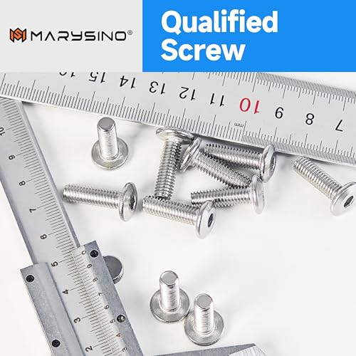 30Pcs M6 x 50mm M6 Screws Flat Head Socket Cap Screw Bolts Furniture Bolts, Allen Socket Drive M6 Bolt, 304 Stainless Steel Bolts, Bright Finish M6x1.0 Bolt by Marysino - color: Silver, size: M6 x 50mm