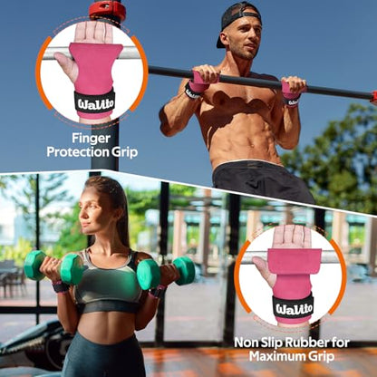 Weight Lifting Wrist Strap，Double Layer Leather Wrist Wraps with Neoprene Padding for Weightlifting & Deadlifts – Adjustable Gym Straps for Men & Women - color: Rose