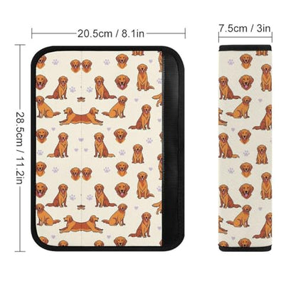 Universal Soft and Comfortable Seat Belt Shoulder Pad for Adult Use, Most Cars, 1 Pair Cute Golden Retriever Harness Pads Strap Anti-Slip Pad - color: Pattern 358