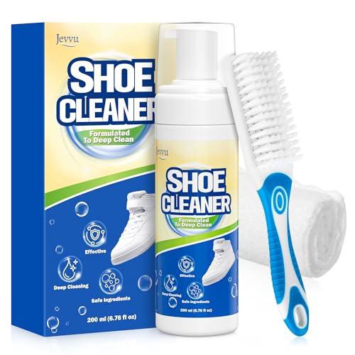Jevvu Shoe Cleaner, Sneaker Cleaner Kit with Brush and Towel, Deep Clean Shoe Cleaning Kit for White Shoes - size: 6.76 fl oz