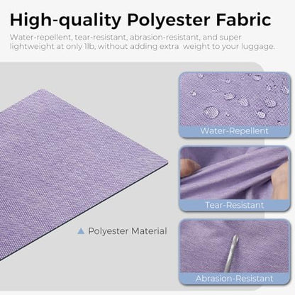 Fmeida 65L Duffle Bag with Shoes Compartment, Foldable Travel Duffel Bags for Men Women, Large Packable Travel Bag Water Repellent & Tear Resistant (Purple) - color: Textured Purple