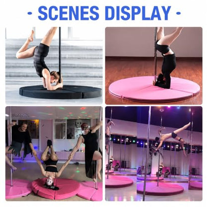 Folding Portable Pole Dance Crash Pad, Safety Mat Portable Safety Round Dancing Cushion, Suitable for Beginners Fitness Gymnastics Striptease - size: 120*3cm/47.2*1.2in