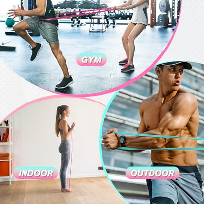 RitFit Pull Up Assist Band in Natural Latex for Stretching and Mobility | Resistance Band,Eco-Friendly Latex, Pull-Ups Powerlifting, Physical Therapy Rehab, Full-Body Training, Mobility Training - color: Combo