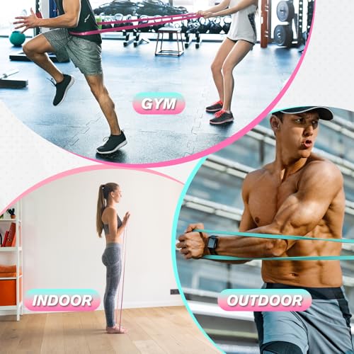 RitFit Pull Up Assist Band in Natural Latex for Stretching and Mobility | Resistance Band,Eco-Friendly Latex, Pull-Ups Powerlifting, Physical Therapy Rehab, Full-Body Training, Mobility Training - color: Aqua