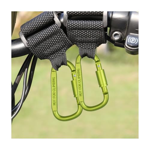 2PCS Hook for Hanging Helmet Goggle Headsets Bags, Heavy Duty Carabiner Clip, Adjustable Strap Hook for Scooter (Green) - color: Green
