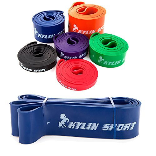 Resistance Band Assisted Pull Up Bands Training Yoga Pilates Elastic Loop Stretch for Cross Workout Gymnastics Power-Lifting - color: Blue