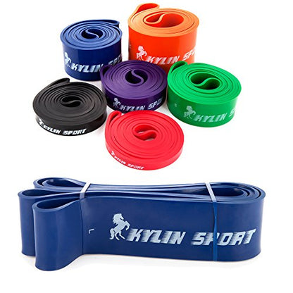 Resistance Band Assisted Pull Up Bands Training Yoga Pilates Elastic Loop Stretch for Cross Workout Gymnastics Power-Lifting - color: Blue