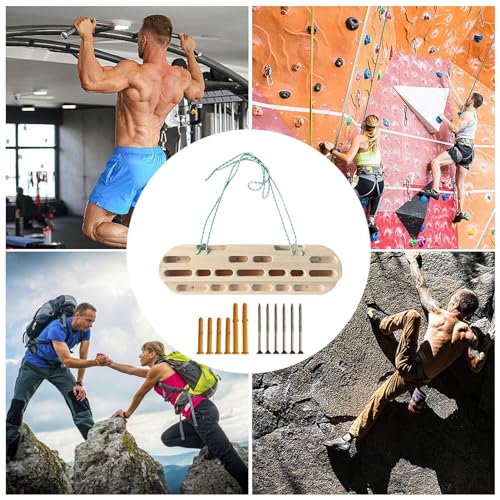 Rock Climbing Board Finger Strength Training Pull Up Bar Arm Training | Wooden Finger Strength Training Board Building Torso Strength for Indoor Practice Hangings Practice Climbing Training