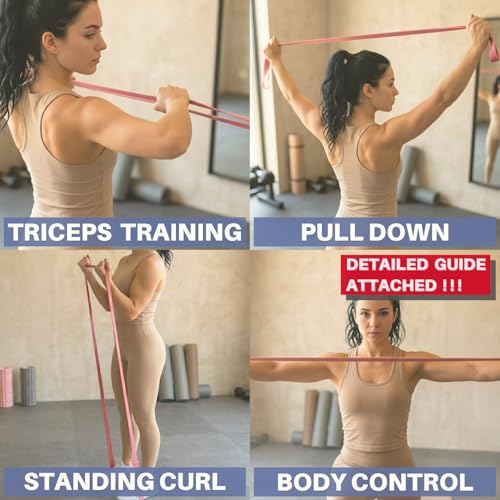 LEZER Resistance Bands - Pull Up Bands for Home Gym Fitness, Stretching, Physical Therapy & Training - Includes Instruction - color: 04 - Purple