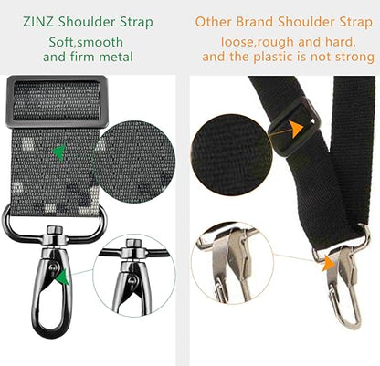 ZINZ Shoulder Strap 58" Ultra-Thick Fixed Padded and Adjustable Buckles Crossbody Strap for Briefcase Laptop Bag Luggage - color: Camouflage Gray