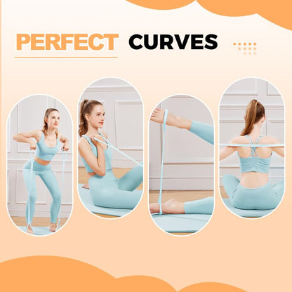 2026 New Figure 8 Resistance Band with Handles, Elastic Bands for Working Out,Arm,Back,Shoulder Training Elastic Ropes,Exercise Equipment for Yoga, Pilates,Physical Therapy Stretching - color: 3PCS