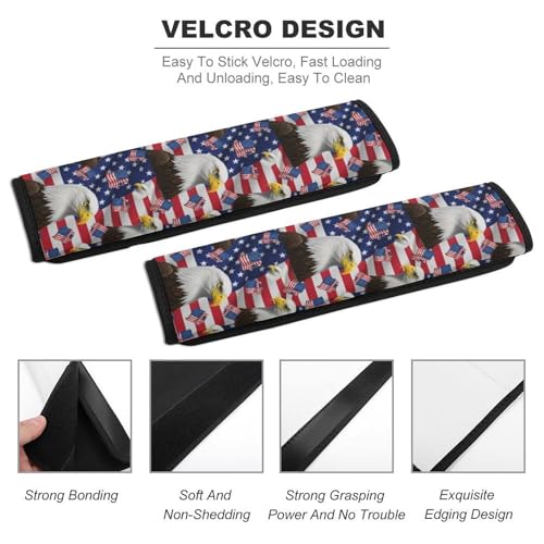 2 Pack Soft Padded Seat Belt Cover for Girls and Boys, All Vehicles, USA Flag Eagle Harness Pads Strap, Anti-Slip Pad - color: Pattern 554