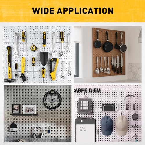 ELEAD 105-Piece 4 Inch Pegboard Hooks, Heavy Duty Peg Board Organizer Accessories, Peg Board Tool Hangers Fit for 1/4" and 1/8" Pegboard Hanging Tools Garage, Workshop, and Craft Storage - style: 105-Piece 4 Inch