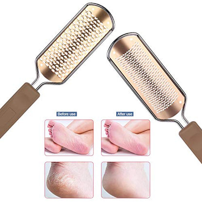 2 Pack Foot File Callus Remover Rasp Feet Scrubber for Dead Skin | Stainless Steel Foot Scraper